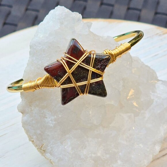 Dragons Blood Star Wire Wrap Cuff w/ 14Kt Gold Over Copper – Handmade & NWT - Picture 6 of 10